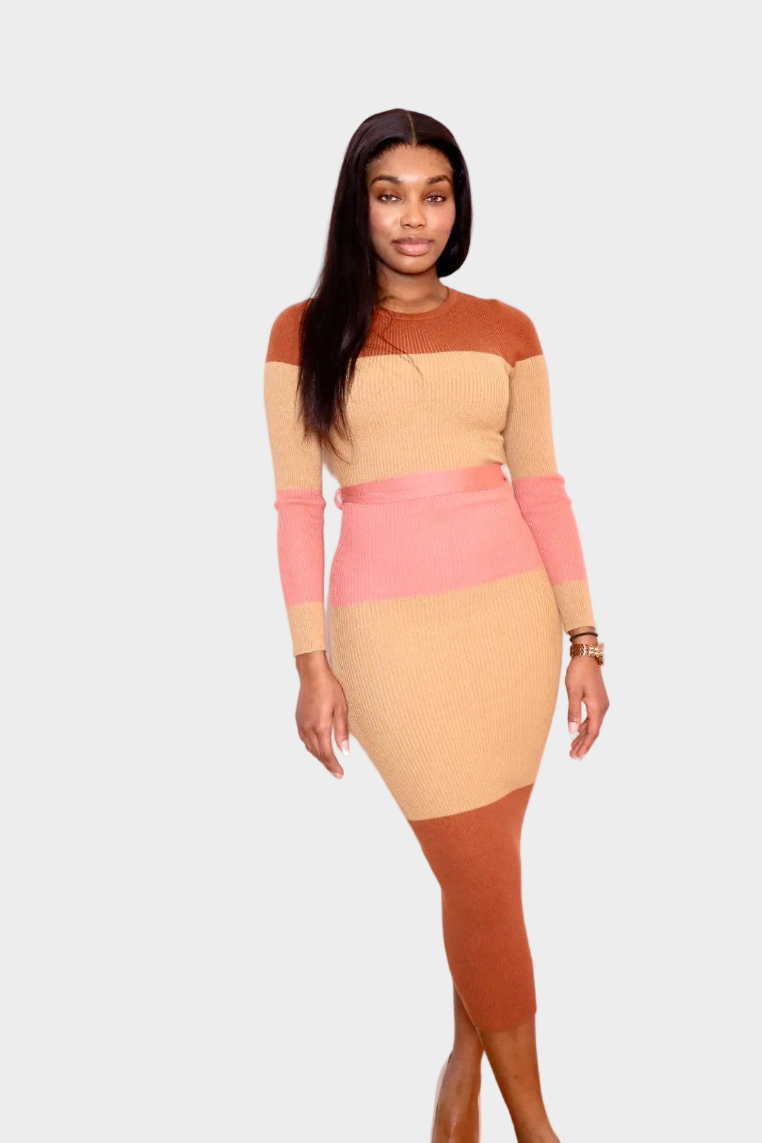 The Autumn Stripes Knit Midi Dress Secondary image