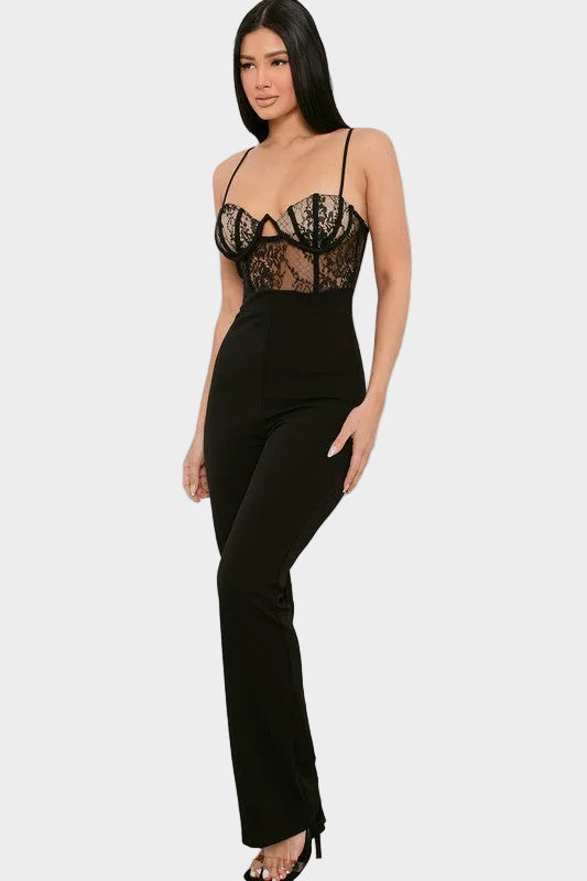 The Liora Lace Bustier Jumpsuit