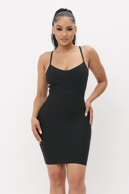 Mila Bandage Mini Dress - Black