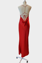 Serena Satin Maxi Dress - Red