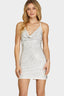 The Crystal Sparkle Halter Mini Dress - White