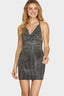 The Crystal Sparkle Halter Mini Dress - Black